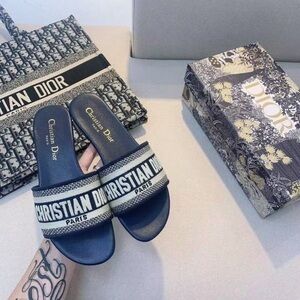 Christian Dior Sparkly Dway Slide Black Sandals